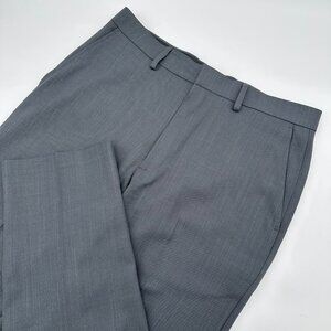 Haggar Men's Tailored Fit Travel Performance Stria Suit Pant Size W32 x L30 Grey